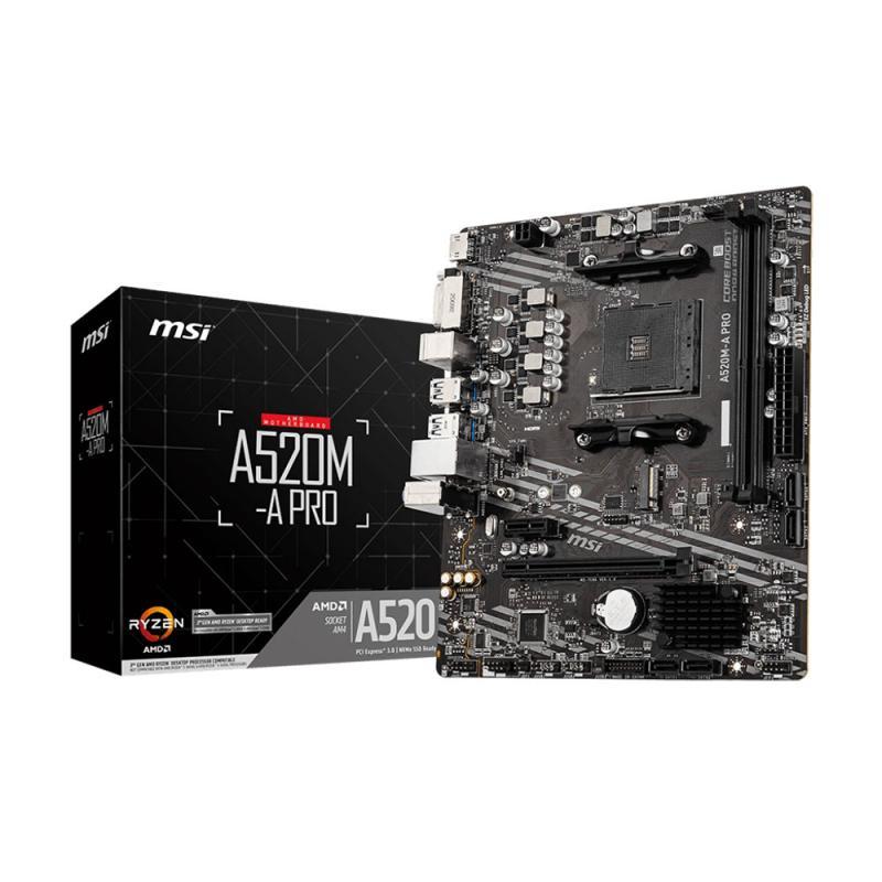 MAINBOARD (เมนบอร์ด)(AM4) MSI A520M-A-PRO (3Y)