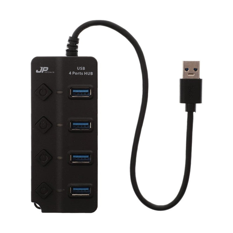 USB HUB (ยูเอสบีฮับ) JP AUTOMATE USB HUB 4 PORT V3.0 (BLACK)(JPH41)